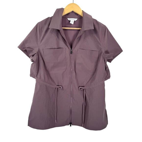 Athleta Advantage Cinch Top athleisure zip up‎ hiking Damask mauve sz SP - Picture 1 of 6